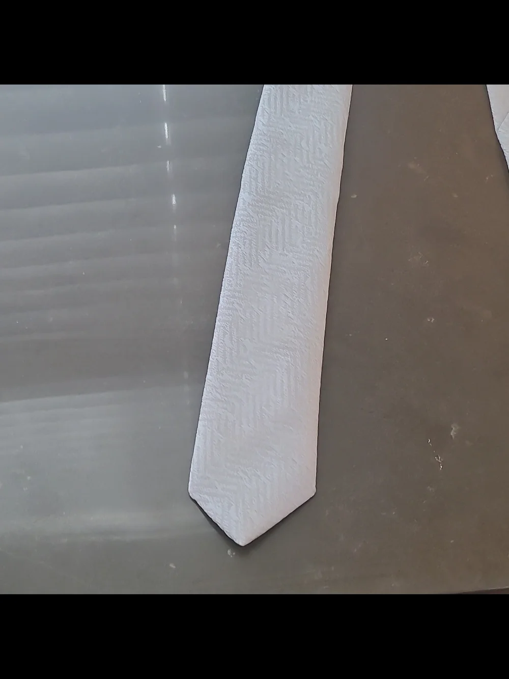 80s Sergio Valente Men's Gray Geometric Pattern Textured Necktie Tie Made in USA
